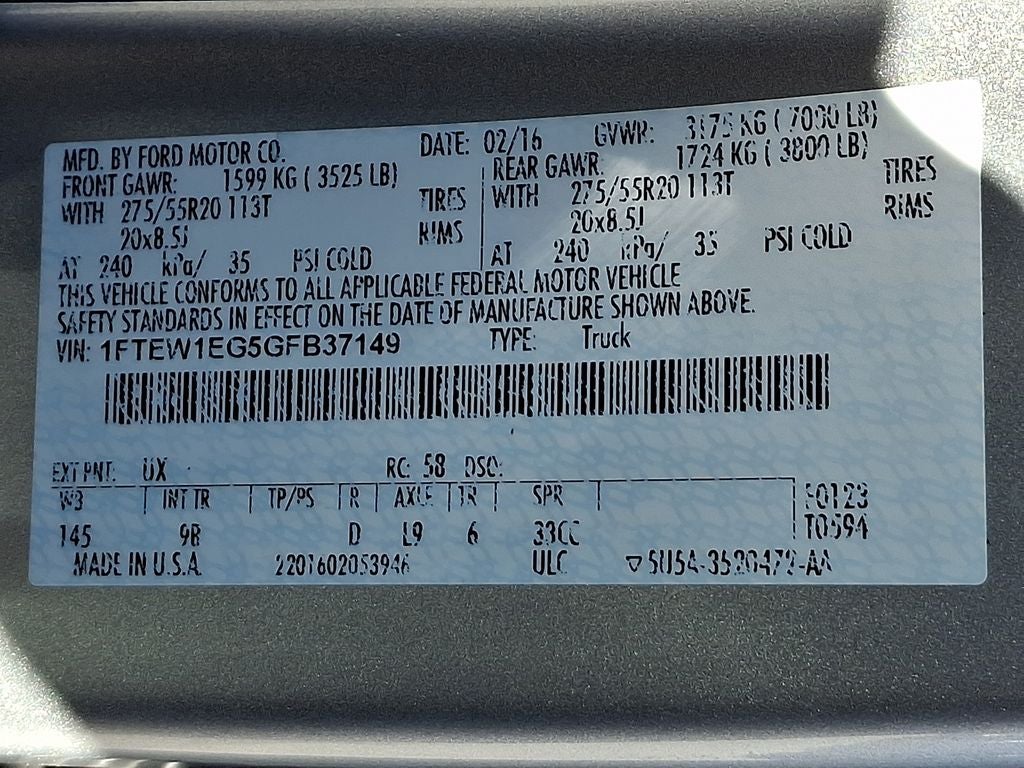 2016 Ford F-150 Platinum