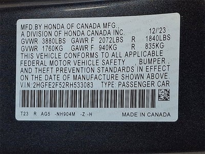 2024 Honda Civic Sedan Sport