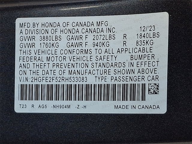 2024 Honda Civic Sedan Sport