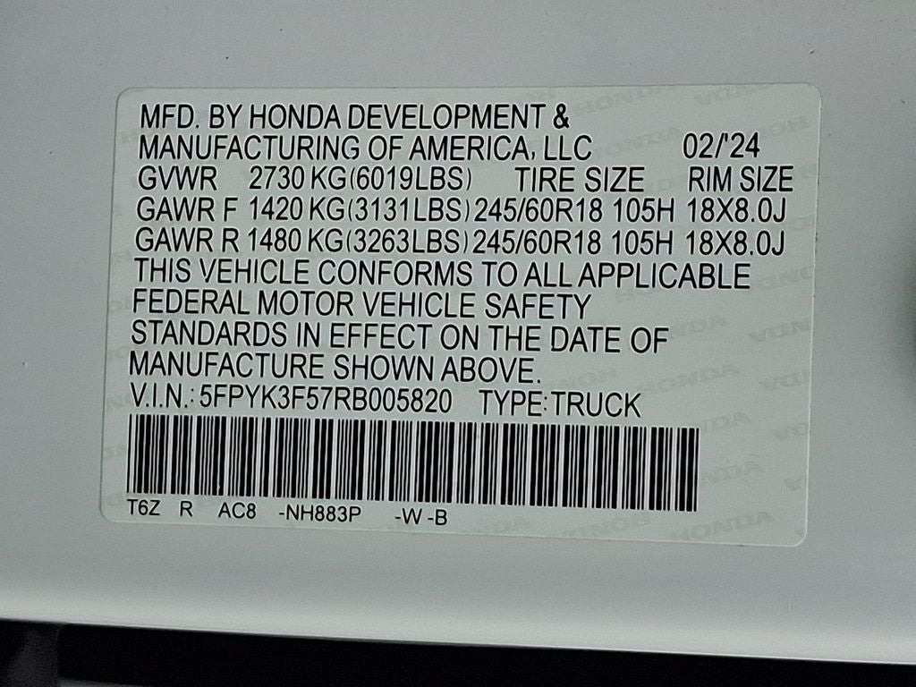 2024 Honda Ridgeline RTL