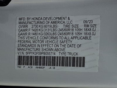 2023 Honda Ridgeline RTL