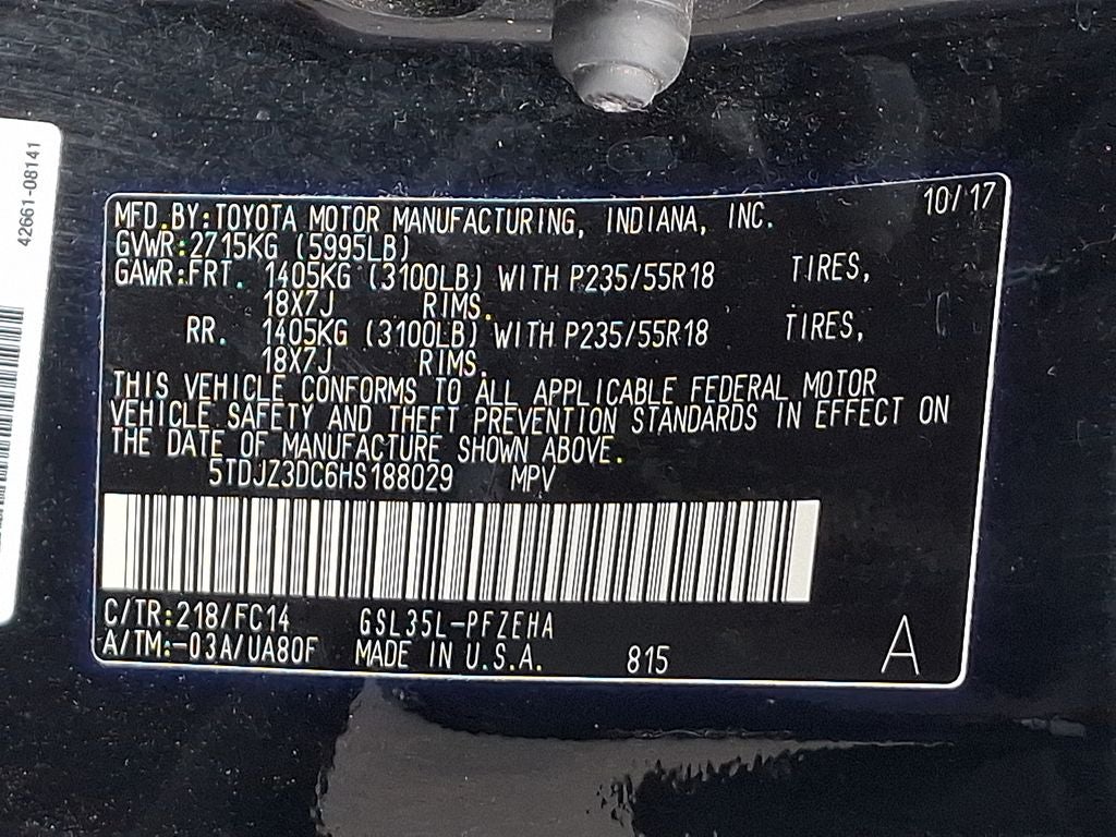 2017 Toyota Sienna LE 7 Passenger