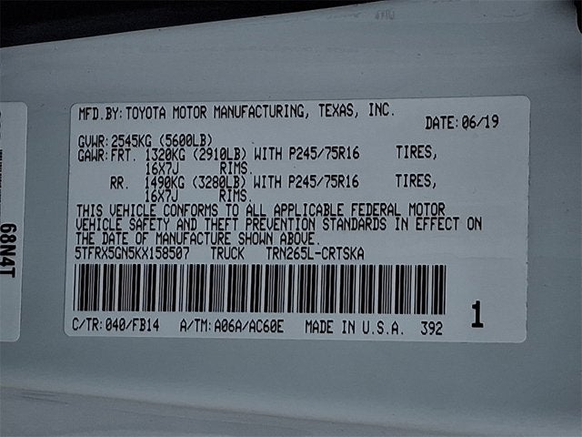 2019 Toyota Tacoma 2WD SR