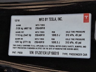 2018 Tesla Model 3 Mid Range