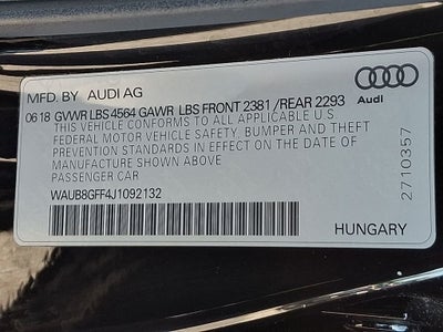 2018 Audi A3 2.0T Premium quattro