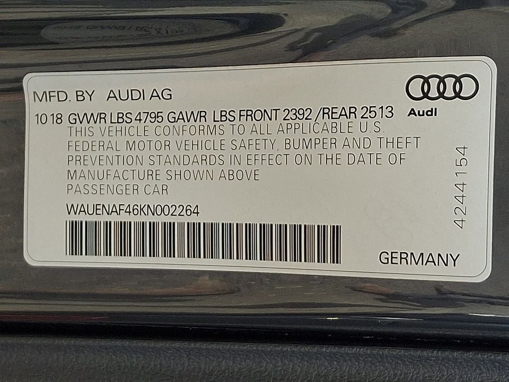 2019 Audi A4 2.0T Premium Plus S Line quattro